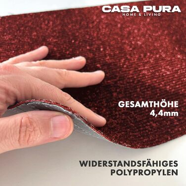 Casa Pura Non-Slip Stair Treads - 15 Piece Set - Adhesive Backed, Indoor Stair Carpet for Steps (Leipzig, Half Round)
