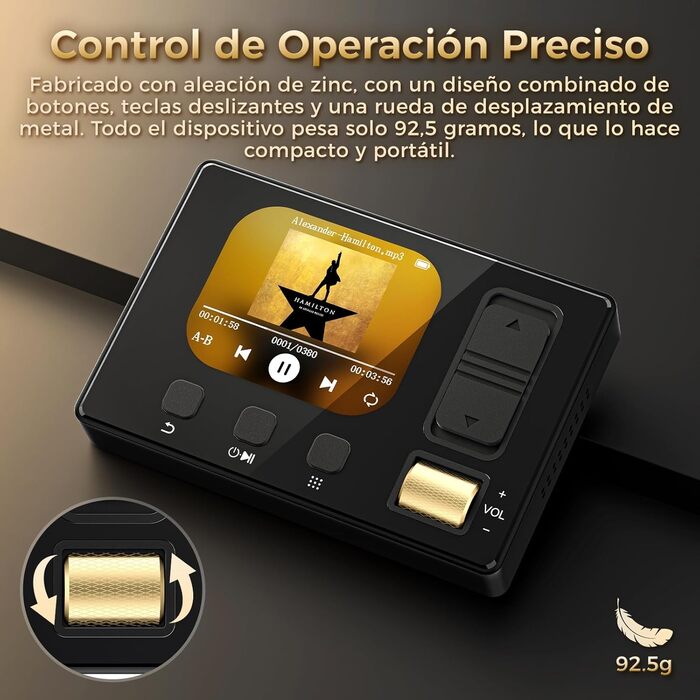 MP3 плеєр 32GB з Bluetooth 5.3, HiFi звук, для дітей, чорний. Радіо FM, підтримка TF карти до 128GB, еквалайзер, навушники в комплекті