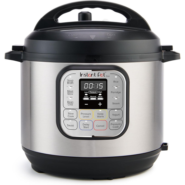 Instant Pot Duo: Мультиварка 7-в-1, 5.7 л, нержавіюча сталь. Мультикухня для приготування супів, рису, йогурту та іншого.