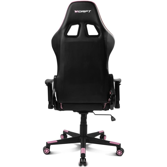 Ігрове крісло DRIFT DR175PINK, екошкіра, 2D-підлокітники, клас 4, рожево-чорне