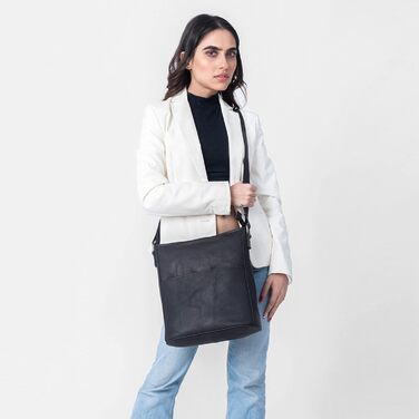 Сумка жіноча EABAGS шкіряна через плече преміум-класу для роботи, університету, школи, відпочинку - коричнева (M)