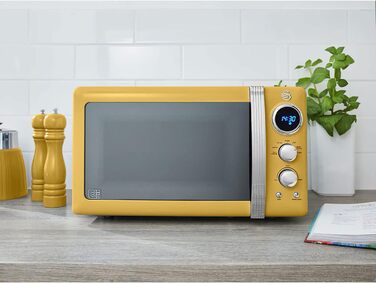 Мікрохвильова піч Swan Retro SM22030YELNEU 20л, жовта, 800W, мікрохвилі з функцією розморожування та таймером 60 хв