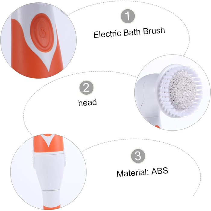 1Satz Multifunctional Electric Bath Brush Shower Massage Brush for Back Care, Long Handle, No Battery, Random Color Selection