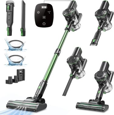 Бездротовий пилосос Vexilar 500W з акумулятором: потужний, 6-в-1, для твердих поверхонь, килимів та шерсті тварин, з сенсорним дисплеєм