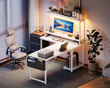 Кутовий ігровий стіл L-подібний 135x100 см з LED-підсвіткою, міцний