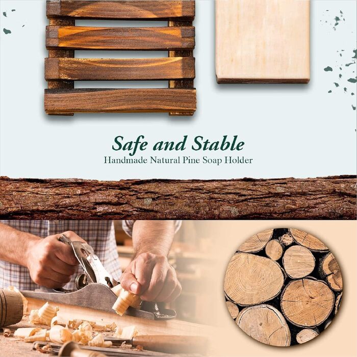 Набір мильниць з бамбука WeddHuis - 2 шт., ручної роботи, для ванної кімнати