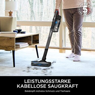 Пилгопоглинач Shark PowerPro бездротовий, акумуляторний, для тварин, алергіків, килимів та твердих поверхонь, з LED-підсвічуванням та гнучким гофрованим всмоктувальним шлангом, Navy Blue, IZ380EU (Срібло та Mauve)