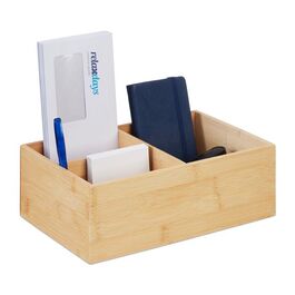 Relaxdays Bamboo Organizer with 3 Compartments