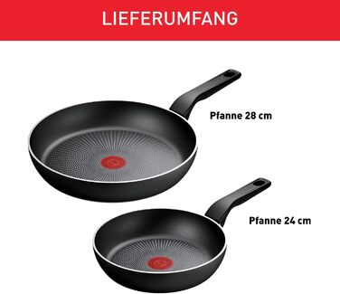 Набір сковорідок Tefal Recycled On з переробленого алюмінію 24/28 см, антипригарне покриття, для індукційних плит, можна мити в посудомийній машині, чорний