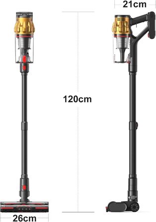 Бездротовий акумуляторний пилосос Lubluelu 550W/50KPa з дисплеєм та антизаплутувальною насадкою, до 50 хвилин роботи, для твердих поверхонь, килимів та шерсті тварин