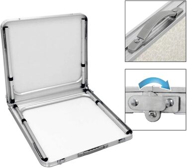 Складний стіл 60 см, портативний, для кемпінгу та пікніка, сад, на вулицю, регульована висота, алюмінієвий каркас, 60 x 45 x 25,9 см (Д x Ш x В)