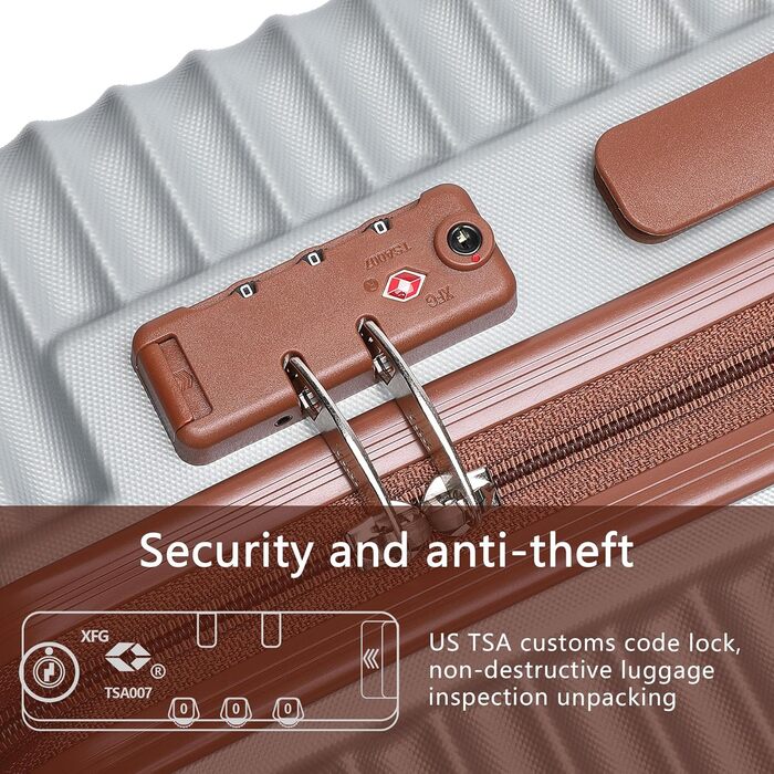 Чохол-валіза ручної поклажі з жорстким корпусом та 4 спіннерами, TSA-замок (срібний)