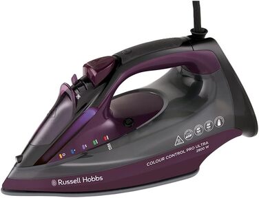 Russell Hobbs Steam Iron, Ceramic Non-Stick Sole, 195g Steam Shot, 50g Variable Steam, 380ml Water Tank, Self-Cleaning, Anti-Scale & Anti-Drip Function, Indicator Light, 2800W, 27281-56
