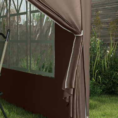 Outsunny Gazebo, approx. 3x3m, Water-resistant, Stable, Winterproof, Pop-up Folding Gazebo, UV Protection 50+, Foldable Party Tent, Garden Tent with 4 Side Panels Bag, Garden Gazebo for Camping, Garden, Coffee | Aosom