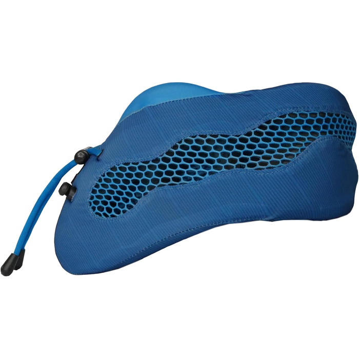 Надувна подушка для шиї Cabeau Evolution Cool для тривалих перельотів - з охолодженням, з пам'яті піною, компактна, з чохлом (червона/синя)