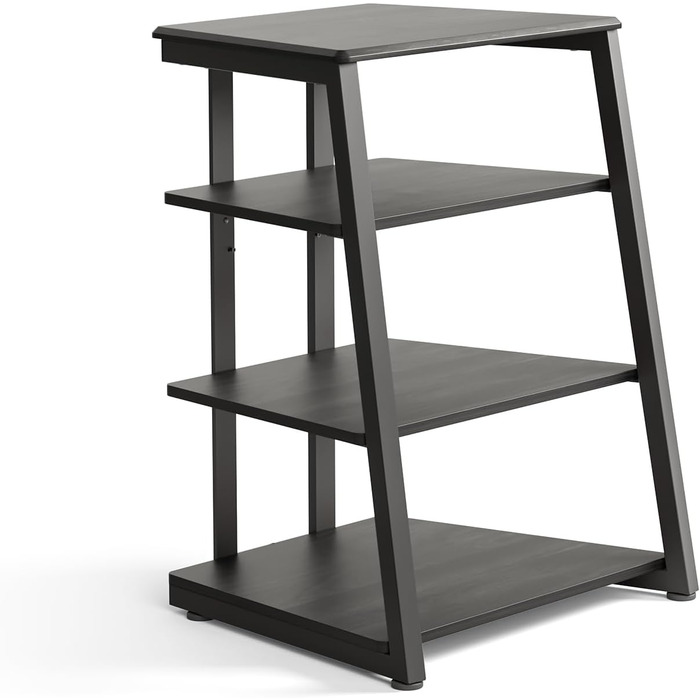 FITUEYES HiFi тумба для вінілу та аудіотехніки з полицями, чорна, 61x52x78 см