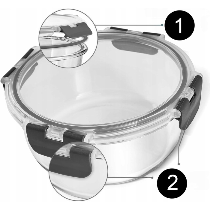 Набір зі 10 скляних ланчбоксів для їжі, термостійкі контейнери з герметичною кришкою