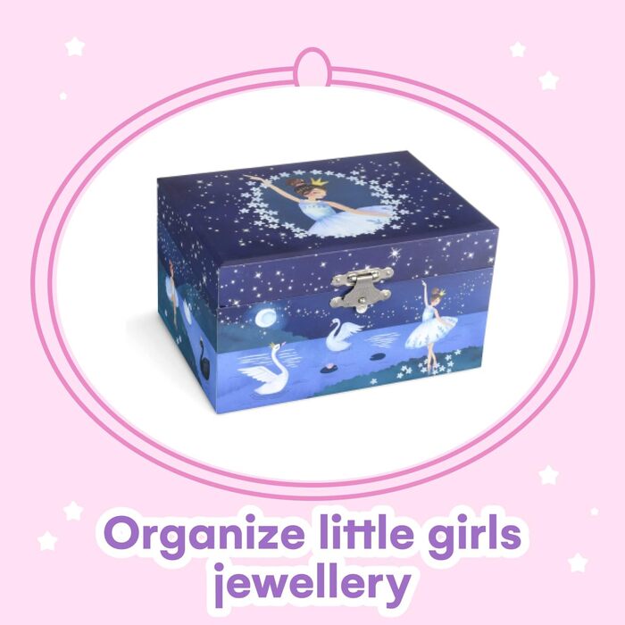 Шкатулка для дівчаток Jewelkeeper з музикою та обертовою балериною, блискучий дизайн - мелодія 
