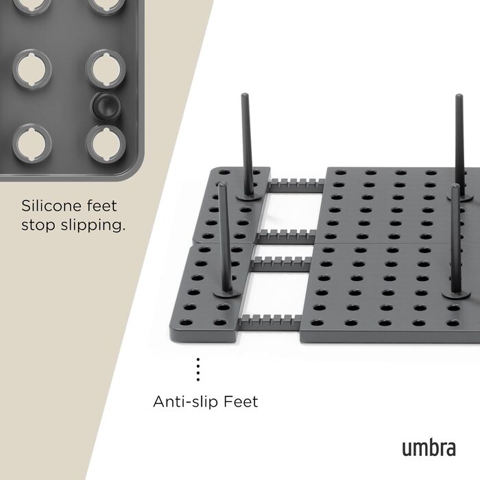 Органайзер для ящиків Umbra Peggy, набір 2 шт, антрацит, 45x30x10 см – система зберігання для каструль, кришок, контейнерів, кухонних шаф