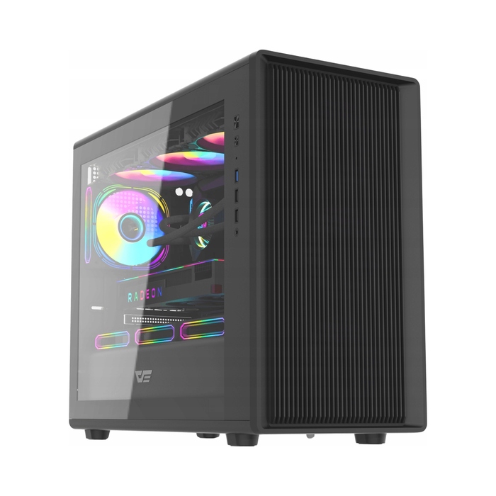 Корпус для комп'ютера DarkFlash DB460M Big Tower m-ATX, загартоване скло, чорний, USB 3.0