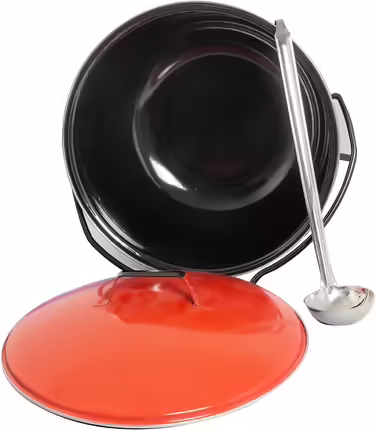 ACTIVA Hungarian Goulash Pot with Lid I 14L Goulash Pot for Fire Pit including Ladle I Fire Pot for sociable outdoor evenings