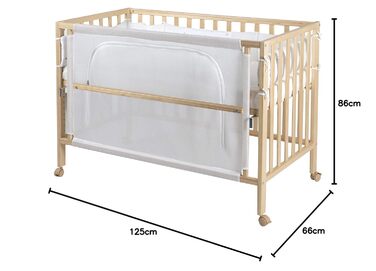Дитяче ліжечко-приставка roba Safe Asleep Sternenzauber 60x120 см, натуральне дерево