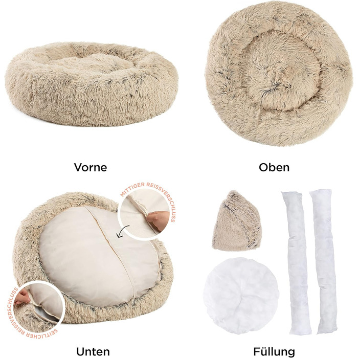 Круглий лежак для тварин Best Friends by Sheri - заспокійливий лежак для собак та котів, 91 x 91 см, Taupe