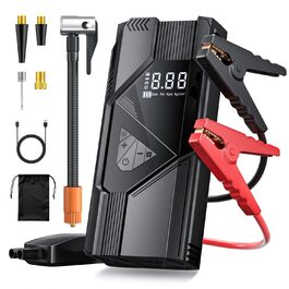 Powerbank для прикурювання FINIBO 6000A для авто 12V (бензин до 10л/дизель до 8л) з LCD екраном, кабелями для прикурювання, зарядний пристрій для акумулятора