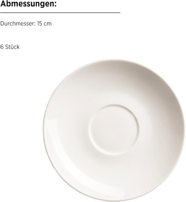 MÄSER Belmira: класичний сервіз для 6 осіб (12 предметів) з порцеляни, білий (кавовий сервіз)