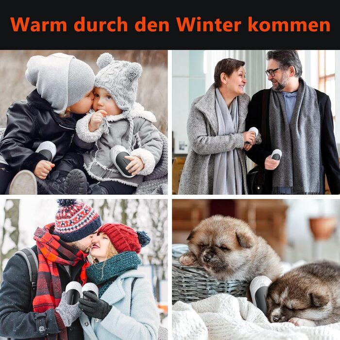 Електричні грілки для рук OUTJUT, 6000mAh, 3 режими нагріву, USB, 2 шт. - для спорту та подарунок