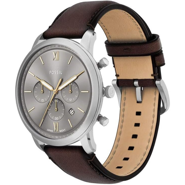 Годинник чоловічий Fossil Neutra Chronograph, кварцовий, шкіряний ремінець (коричневий/срібний)