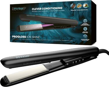 Professional Ceramic Hair Straightener & Curling Iron - 80-235°C with LCD Display, Ionic Plates, Infrared Technology, 3m Cord, & Hair Care Oils