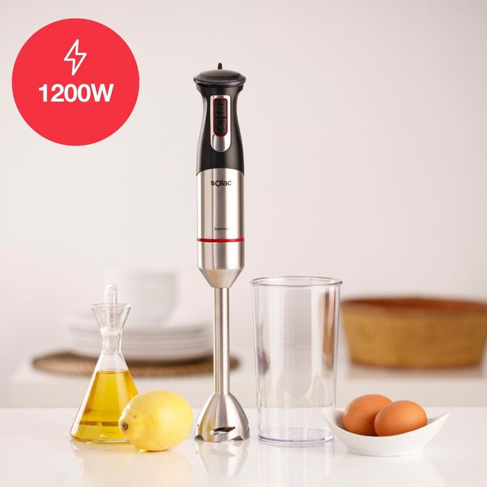 Блендер Solac Pro Chef 1000 Stabmixer: стаціонарний, нержавіюча сталь, 1000 Вт, 3 насадки