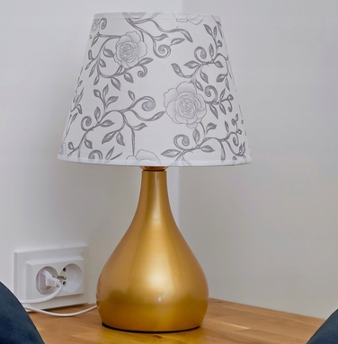 Сенсорна настільна нічна лампа з абажуром, LED, золотиста