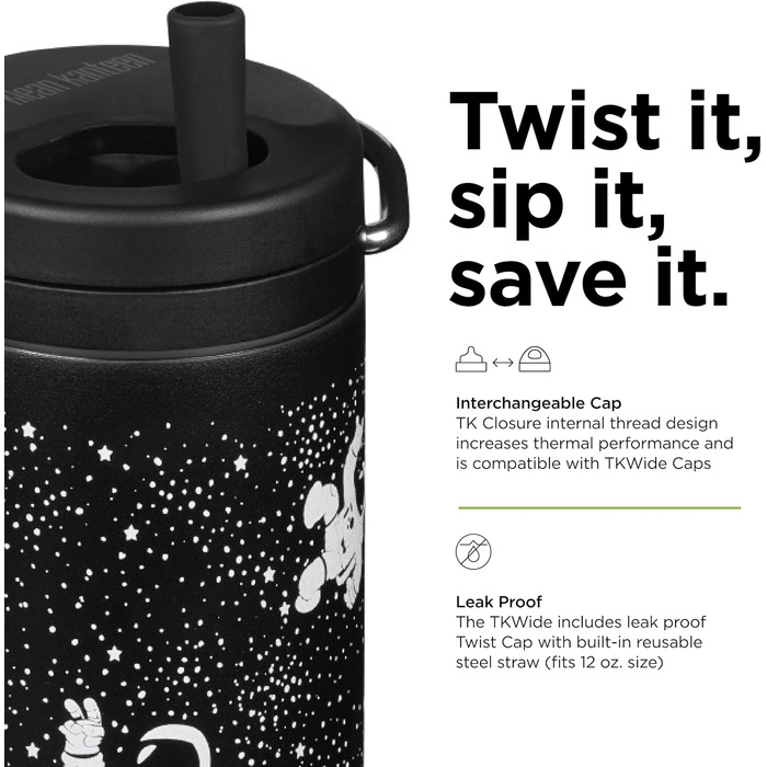Klean Kanteen TKWide 340 g (with twist cap) – (Gray)