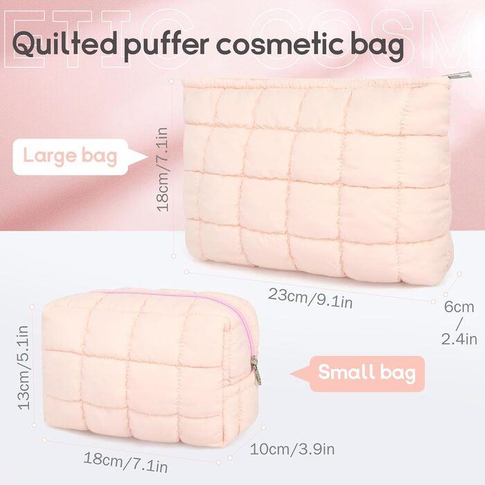 Набір косметичок для жінок: 3 шт. для макіяжу, подорожей та повсякденного використання (рожевий)