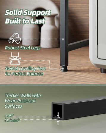 Підставка для мікрохвильової печі NETEL 3-ярусна, розширювана, з 8 гачками, чорна