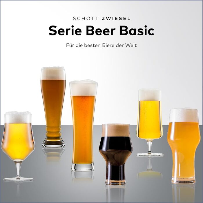 Набір пивних склянок Schott Zwiesel Basic 0.3 л (4 шт), класичні склянки для крафтового пива, Tritan-кристал, Made in Germany
