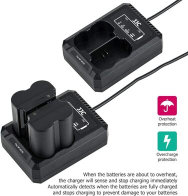 Зарядний пристрій JJC USB Dual для камер Fujifilm X-S20, X-H2, X-H2S, X-T5, X-T4, GFX 50SII, GFX100S, GFX100SII, GFX100II, GFX100RF, сумісний з акумулятором Fuji NP-W235