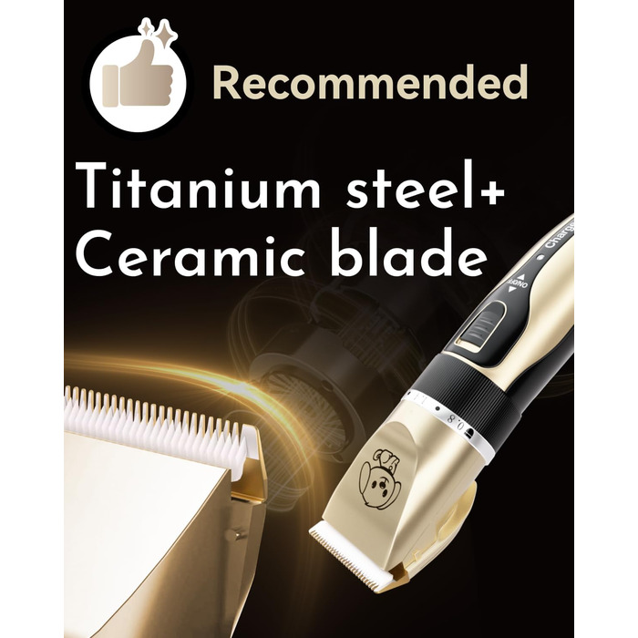 Машинка для стрижки собак, набір для грумінгу: 4 насадки, ножиці, гребінець, щітка