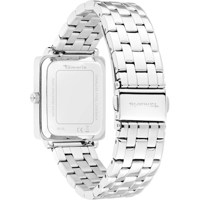 Жіночий годинник Tamaris з квадратним корпусом та металевим або шкіряним ремінцем, сріблястого кольору