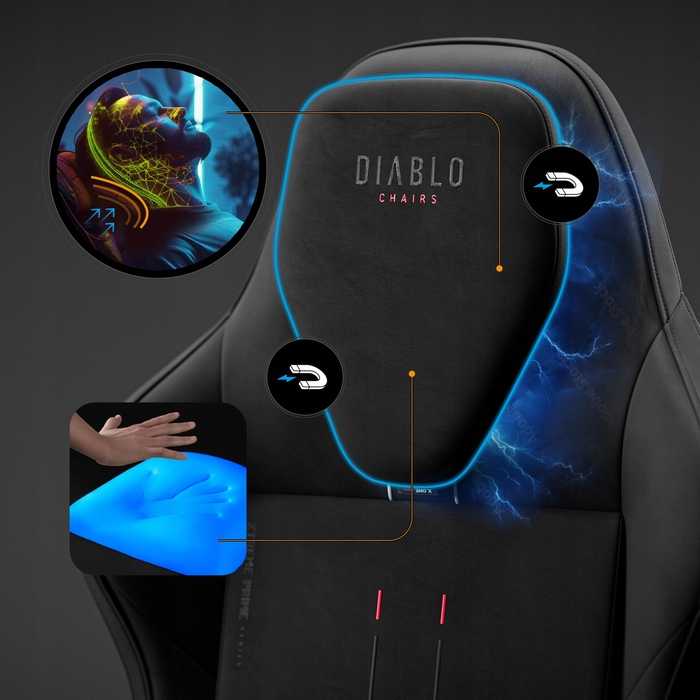 Ігрове крісло Diablo Chairs X.One Prime, тканина, чорне