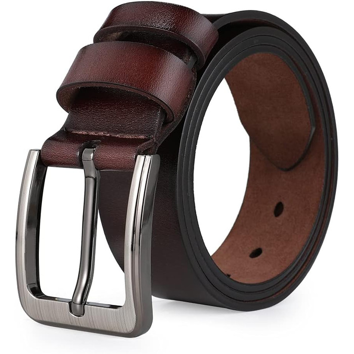 Чоловічий шкіряний ремінь VRLEGEND 110-175см: повноецінна шкіра, ширина 38мм, для джинсів, бізнесу, в стилі ретро