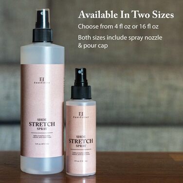 FootFitter Professional Shoe and Boot Stretch Spray, for Leather, Suede, and Canvas, Made in the USA, 4 oz, 473 ml, 120 ml