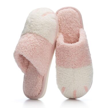 Теплі плюшеві тапочки для дому з принтом лап собак - жіночі та чоловічі, рожеві, 38/39 EU