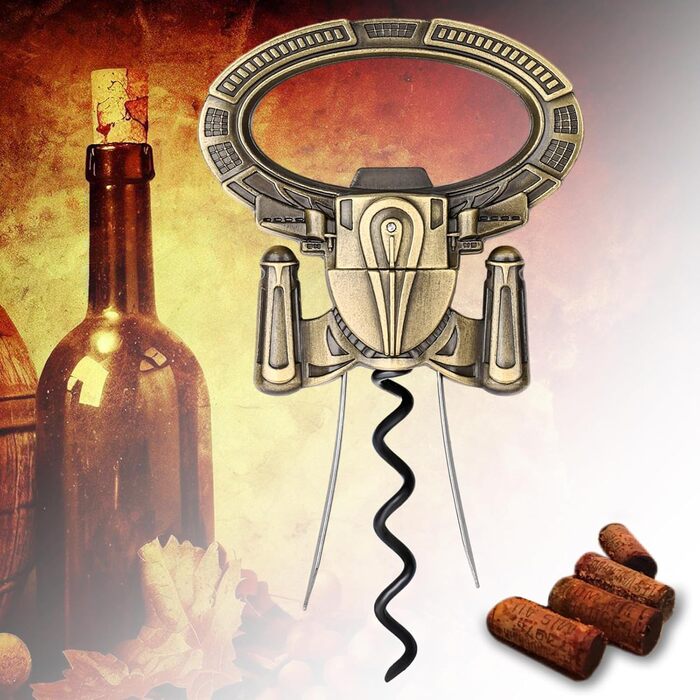 Відкривачка для вина LKKCHER з двома зубцями, для старих винних пляшок, професійна, бронзова з подарунковою коробкою та листівкою