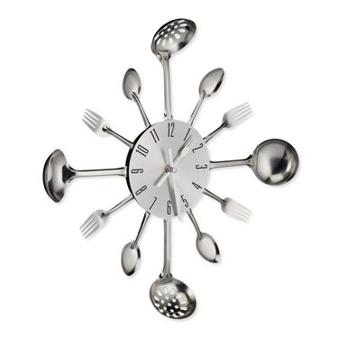 Relaxdays Wall Clock Cutlery
