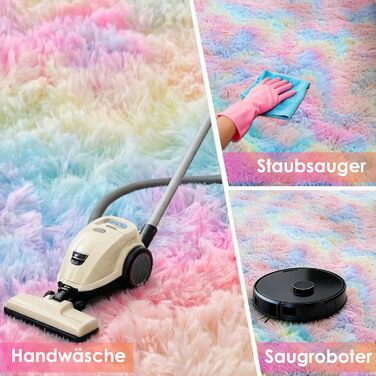 Килим круглий дитячий 100 см Райдуга, м'який, пухнастий, нековзний, пральний для кімнати