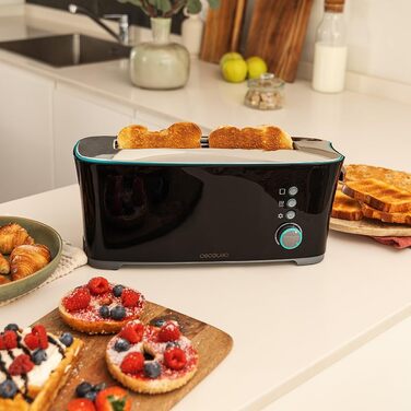 Тостер Cecotec Toast&Taste Extra W 1000W з подвійним широким слотом, 7 рівнів підсмажування, автоматичний викид, знімний піддон для крихт