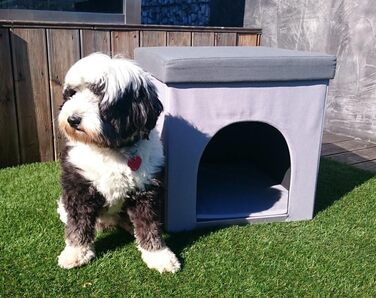 Кігтечка-будиночок для собак та котів 50x50x50 см, сірий